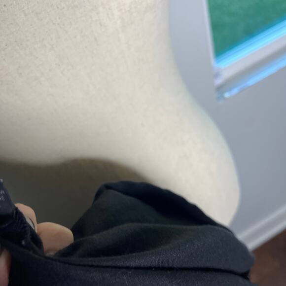 Krista Larson KL Playwear Tank Top OS Black Linen Asymmetric Lagenlook USA Made - Picture 7 of 11